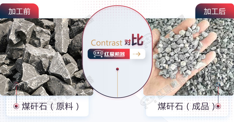 煤矸石的原料跟成品对比